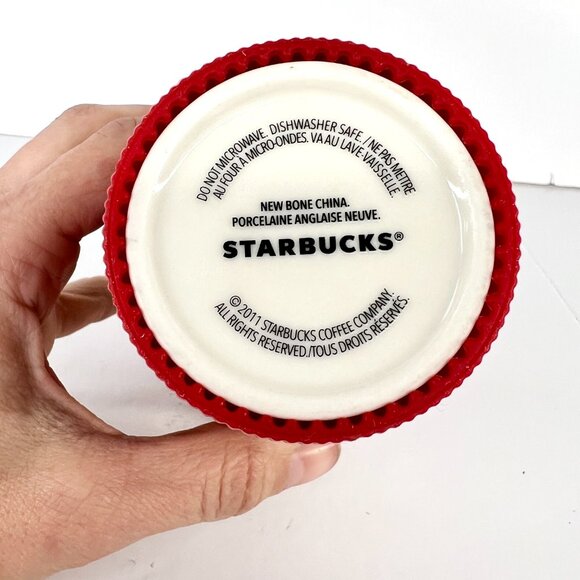 Starbucks Via Ready Brew Red White 237mL/8oz Ceramic To Go Tumbler Coffee Tea‎ - Picture 6 of 12
